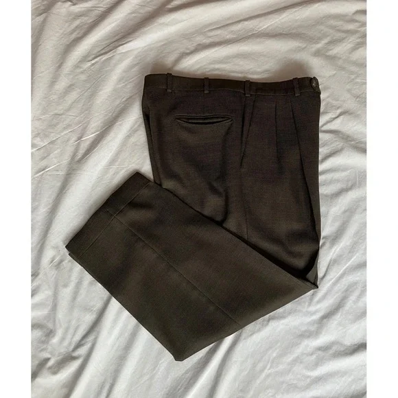 Vintage Nordstrom JD Britches Men's Pleated Pants 100% Wool Made in USA Size 34 - Picture 1 of 6